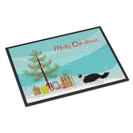 Carolines Treasures 18 x 27 in. Napoleon No.2 Cat Merry Christmas Indoor or Outdoor Mat CK4660MAT